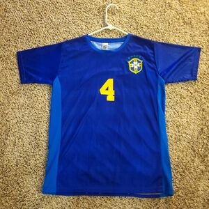 Brazil soccer  David Luiz #4 Away Kit Men size M